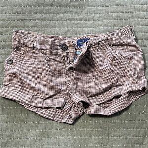 American Eagle Outfitters Women's Tan Checkered Cargo Shorts